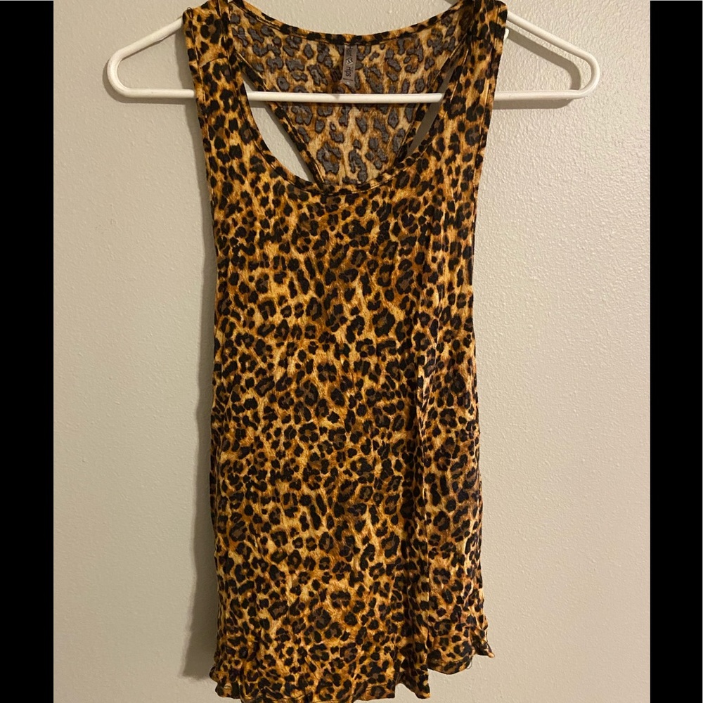Heart & Hips leopard print knitted tank top